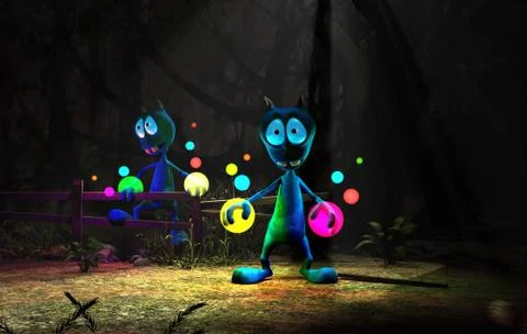 Alien cartoon character Stock-Illustration