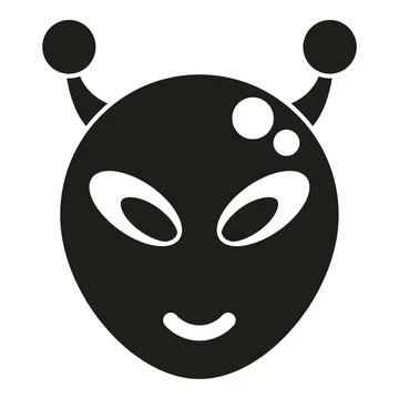 Alien cartoon face head icon silhouette Stock Illustration