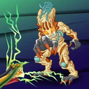 Alien in cartoon style. Stock Illustration