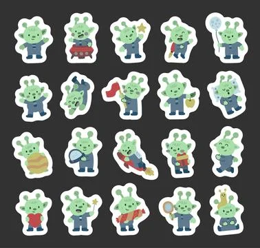 Alien character set in scandinavian style Stock Illustration