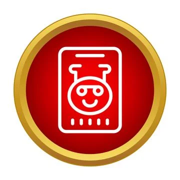 Alien character smiling on smartphone screen application Stock Illustration