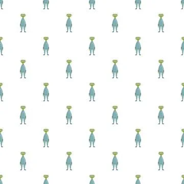 Alien characters seamless pattern for sci fi and space themes Illustrazione stock