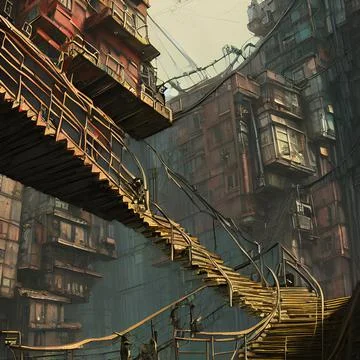 Alien city on another far away planet, Older civilisation Illustrazione stock