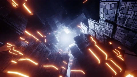 Alien city video loop Stock Footage 165600015