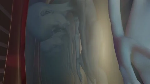 Alien cloning pod seamless looping footage. Realistic grey aliens being clone Stock Footage 140772869