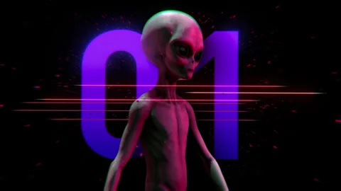 Alien Colour Strobe Countdown 01 Stock Footage 293488588