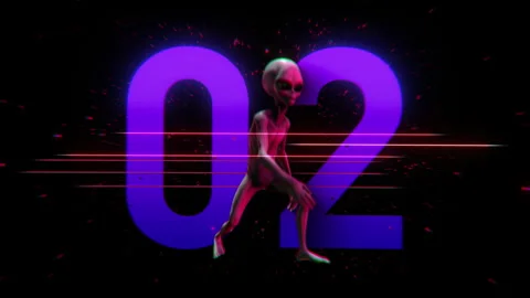Alien Colour Strobe Countdown 02 Video stock 293488589