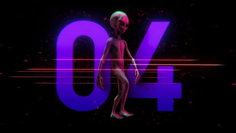 Alien Colour Strobe Countdown 04 Stock Footage 293489544