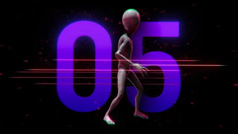 Alien Colour Strobe Countdown 05 Stock Footage 293489545