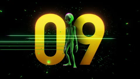 Alien Colour Strobe Countdown 09 Stock Footage 293489679