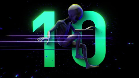 Alien Colour Strobe Countdown 10 Stock Footage 293489678