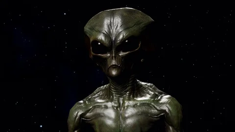 The Alien commander stands on the mother ship waiting for the Star Wars battl Stock Footage 101715296