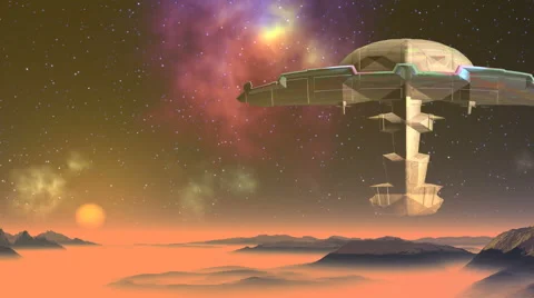 Alien craft approaching Stock Footage 43071422