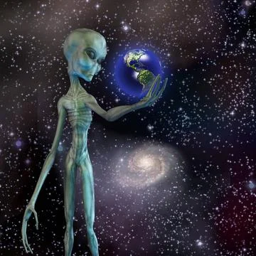 Alien Creator Alien being ponders earth Copyright: xZoonar.com/BrucexRolff... Stock Photos