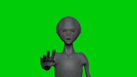 Alien Creature Animation on Green Screen Reaching Toward Camera VFX Stock Footage 125631762