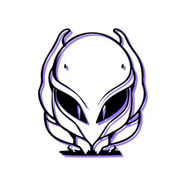Alien creature head mascot logo design. Concept of science fiction, fantasy.. Stock Illustration