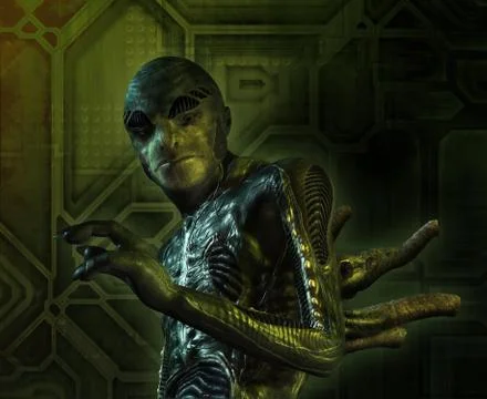 Alien Creature Portrait Illustrazione stock