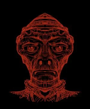 Alien creature, sketch, character idea for horror or game Stock Illustration
