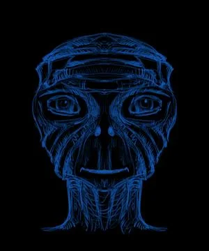 Alien creature, sketch, character idea for horror or game Stock Illustration