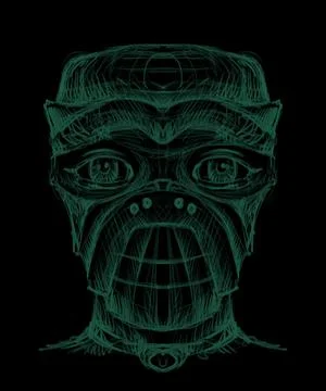 Alien creature, sketch, character idea for horror or game Stock Illustration