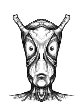 Alien creature, sketch, character idea for horror or game Stock Illustration