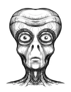 Alien creature, sketch, character idea for horror or game Stock Illustration