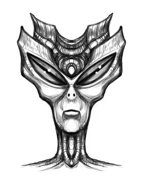 Alien creature, sketch, character idea for horror or game Stock Illustration