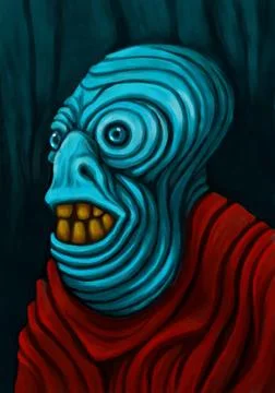 Alien creature, sketch, character idea for horror or game Stock Illustration