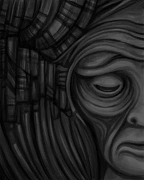 Alien creature, sketch, character idea for horror or game Stock Illustration