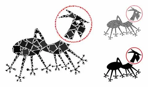 Alien creature space suit Composition Icon of Unequal Elements 库存插图