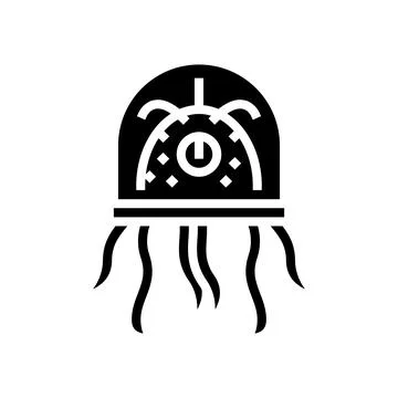 Alien creature with tentacles glyph icon vector illustration Stock Illustration