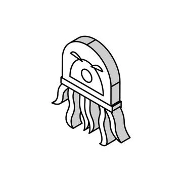 Alien creature with tentacles isometric icon vector illustration Stock Illustration
