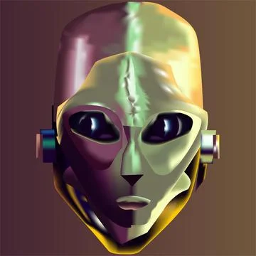 Alien Cyborg and Android Mask Vector Illustration Stock Illustration