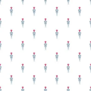 Alien cyborg pattern creating a seamless background design Illustrazione stock