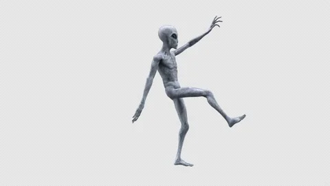 Alien dance - 3d render looped with alph... | Stock Video | Pond5
