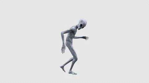Alien dance - 3d render looped with alph... | Stock Video | Pond5