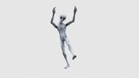 Alien dance - 3d render looped with alph... | Stock Video | Pond5