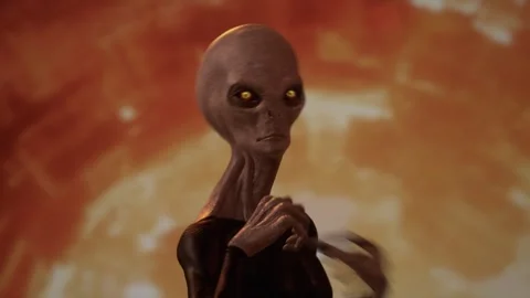 The alien dances with a sci-fi background 01 Stock Footage 258194557