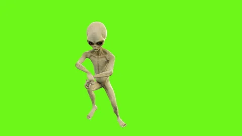 Alien dancing in gangnam style. Loopable animation on green screen. 4k. Stock Footage 87098054