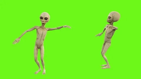 Alien dancing hip hop. Loopable animation on green screen. 4k. Stock Footage 87097097