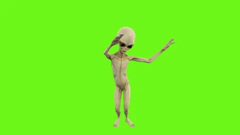 Alien dancing. Loopable animation on green screen. 4k. Stock Footage 87099269