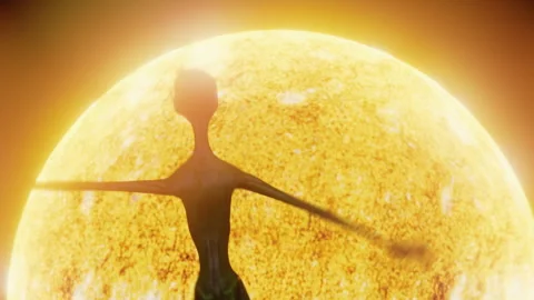 The alien is dancing in the sci-fi sun disco Stock Footage 290479107
