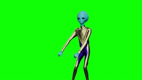 Alien dancing winning dance green screen | Stock Video | Pond5