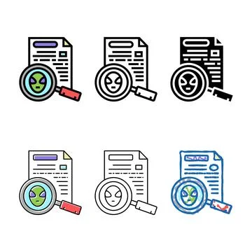 Alien designs discovery document color icon vector Stock Illustration