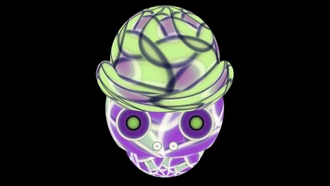 Alien With Different Color Bowler Hat Stock Footage 93233180