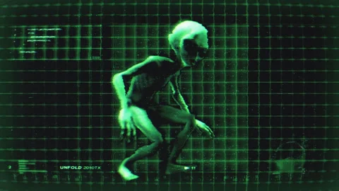 Alien Digital Hologram Screen 03 Stock Footage 293581136