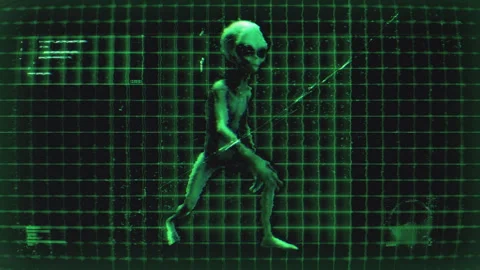 Alien Digital Hologram Screen 04 Stock Footage 293581132