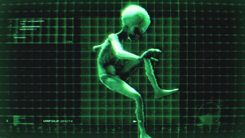 Alien Digital Hologram Screen 05 Stock Footage 293581130