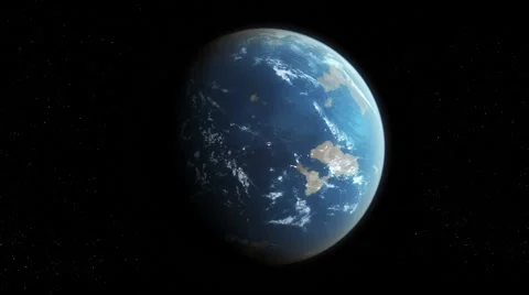 Alien earth like planet rotation in space, black background Vídeo Stock 41254807