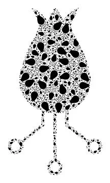 Alien Egg Circuit Recursive Icon Composition of Self Icons Stock Illustration